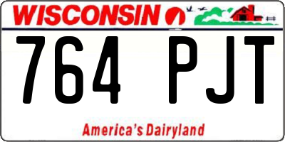 WI license plate 764PJT