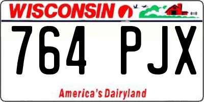 WI license plate 764PJX