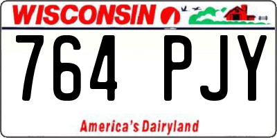 WI license plate 764PJY