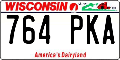 WI license plate 764PKA