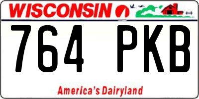 WI license plate 764PKB