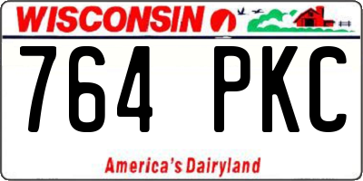 WI license plate 764PKC
