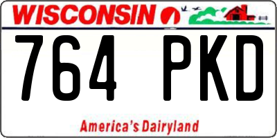 WI license plate 764PKD