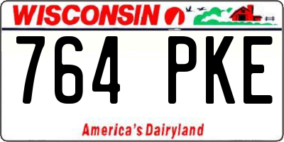 WI license plate 764PKE