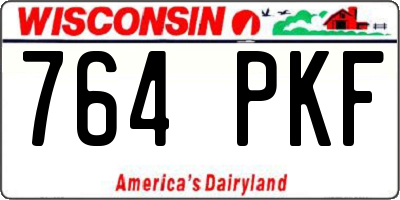 WI license plate 764PKF