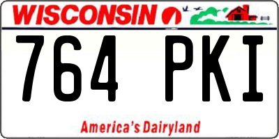 WI license plate 764PKI