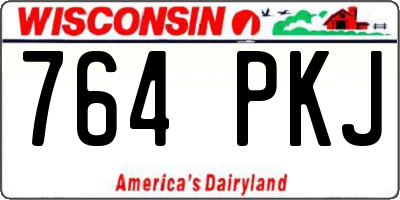 WI license plate 764PKJ