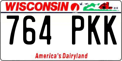 WI license plate 764PKK