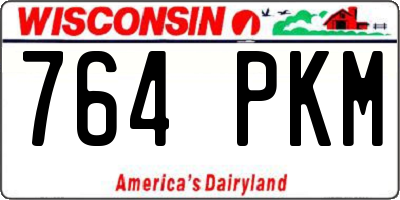 WI license plate 764PKM