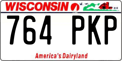 WI license plate 764PKP