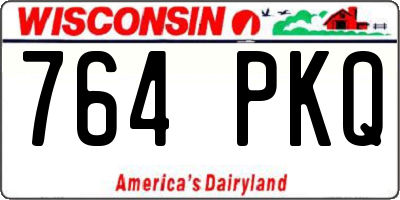 WI license plate 764PKQ
