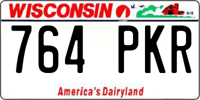 WI license plate 764PKR