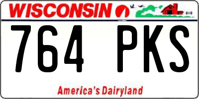 WI license plate 764PKS