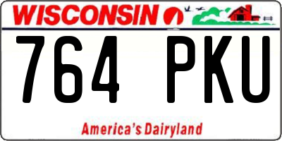 WI license plate 764PKU