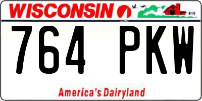 WI license plate 764PKW