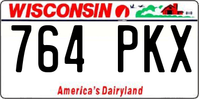 WI license plate 764PKX