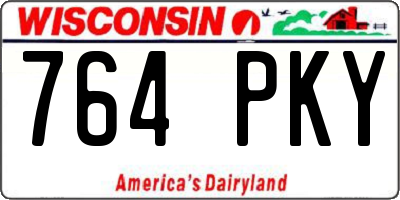 WI license plate 764PKY