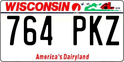 WI license plate 764PKZ