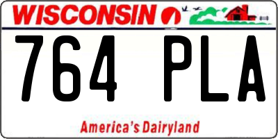 WI license plate 764PLA