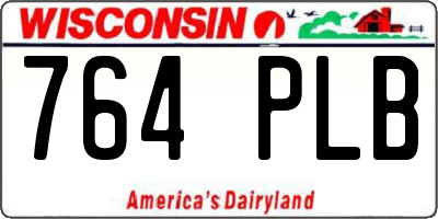 WI license plate 764PLB