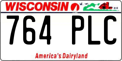WI license plate 764PLC