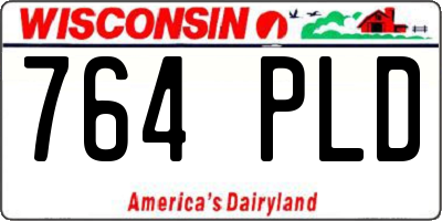 WI license plate 764PLD