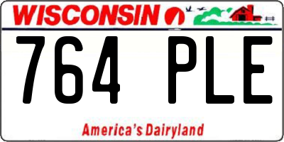 WI license plate 764PLE