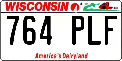 WI license plate 764PLF