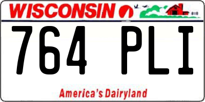 WI license plate 764PLI