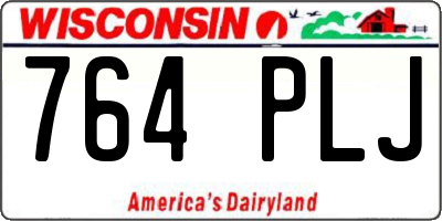 WI license plate 764PLJ