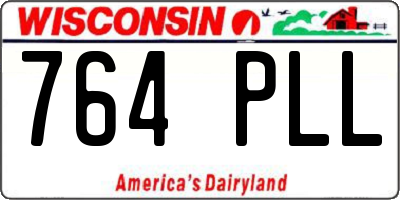 WI license plate 764PLL