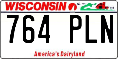 WI license plate 764PLN