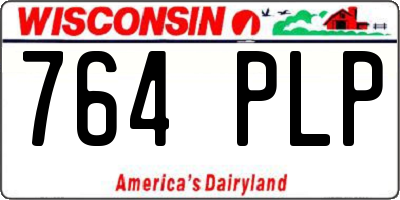 WI license plate 764PLP