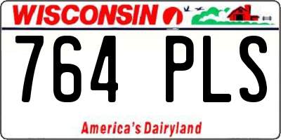 WI license plate 764PLS