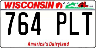 WI license plate 764PLT