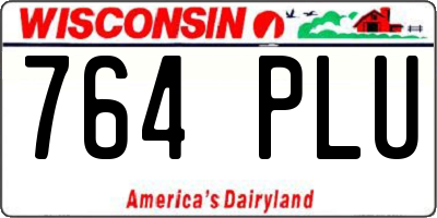 WI license plate 764PLU