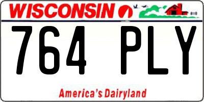 WI license plate 764PLY