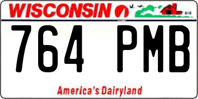 WI license plate 764PMB