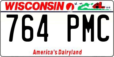 WI license plate 764PMC