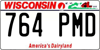 WI license plate 764PMD