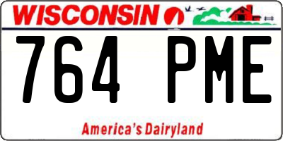 WI license plate 764PME