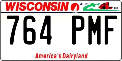 WI license plate 764PMF