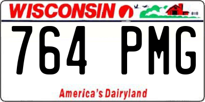 WI license plate 764PMG