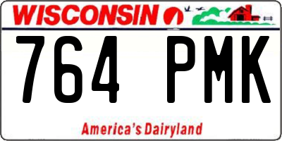 WI license plate 764PMK