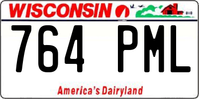 WI license plate 764PML
