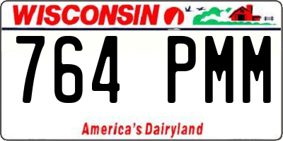 WI license plate 764PMM