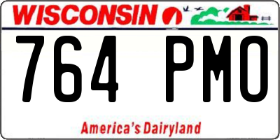 WI license plate 764PMO