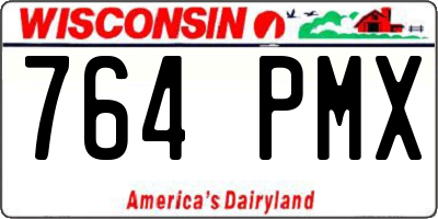 WI license plate 764PMX