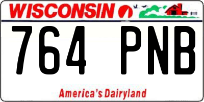 WI license plate 764PNB