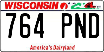 WI license plate 764PND